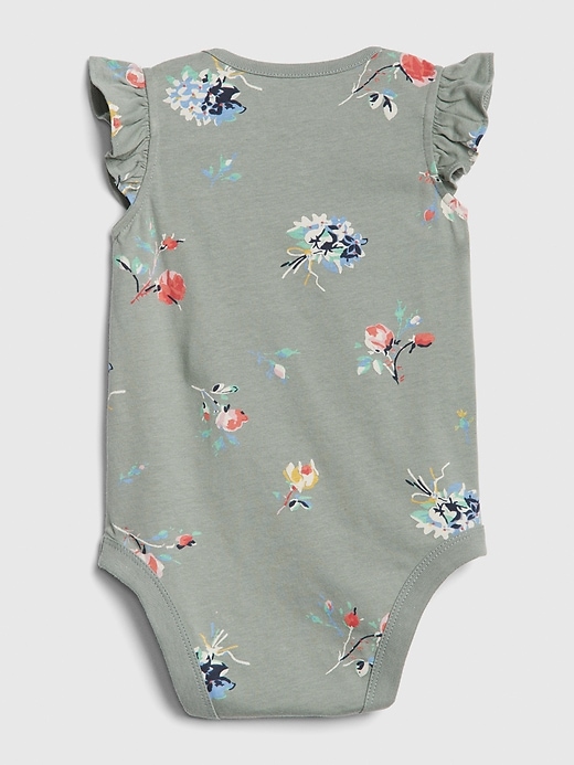 Image number 2 showing, Baby Print Flutter Bodysuit