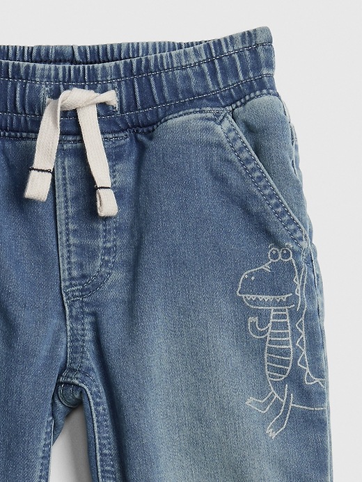 Image number 3 showing, Toddler Superdenim Dino Pull-On Joggers With Fantastiflex