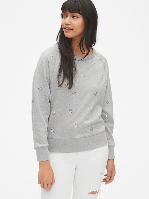 Image number 1 showing, Vintage Soft Embroidered Raglan Pullover Sweatshirt