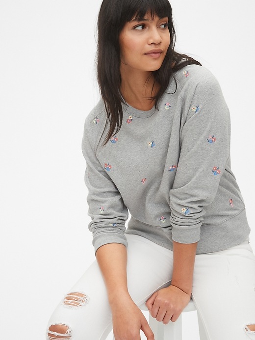 Image number 5 showing, Vintage Soft Embroidered Raglan Pullover Sweatshirt