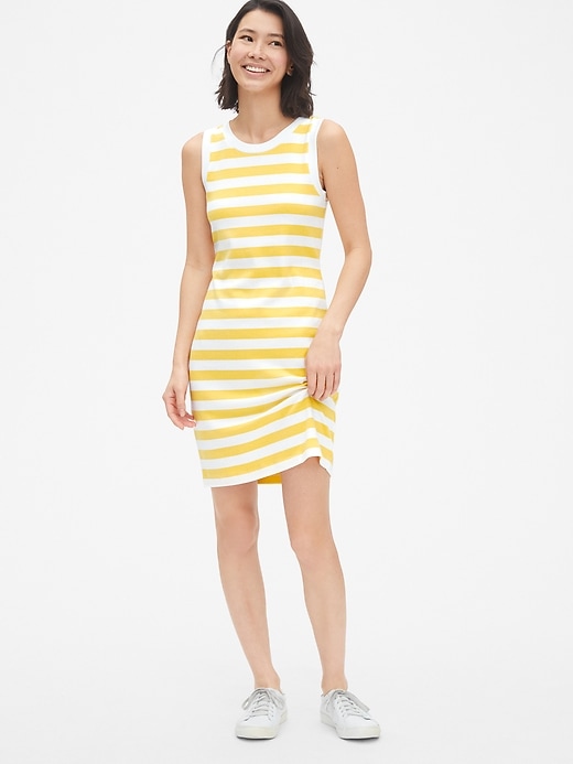 View large product image 1 of 1. Modern Sleeveless Ringer T-Shirt Dress