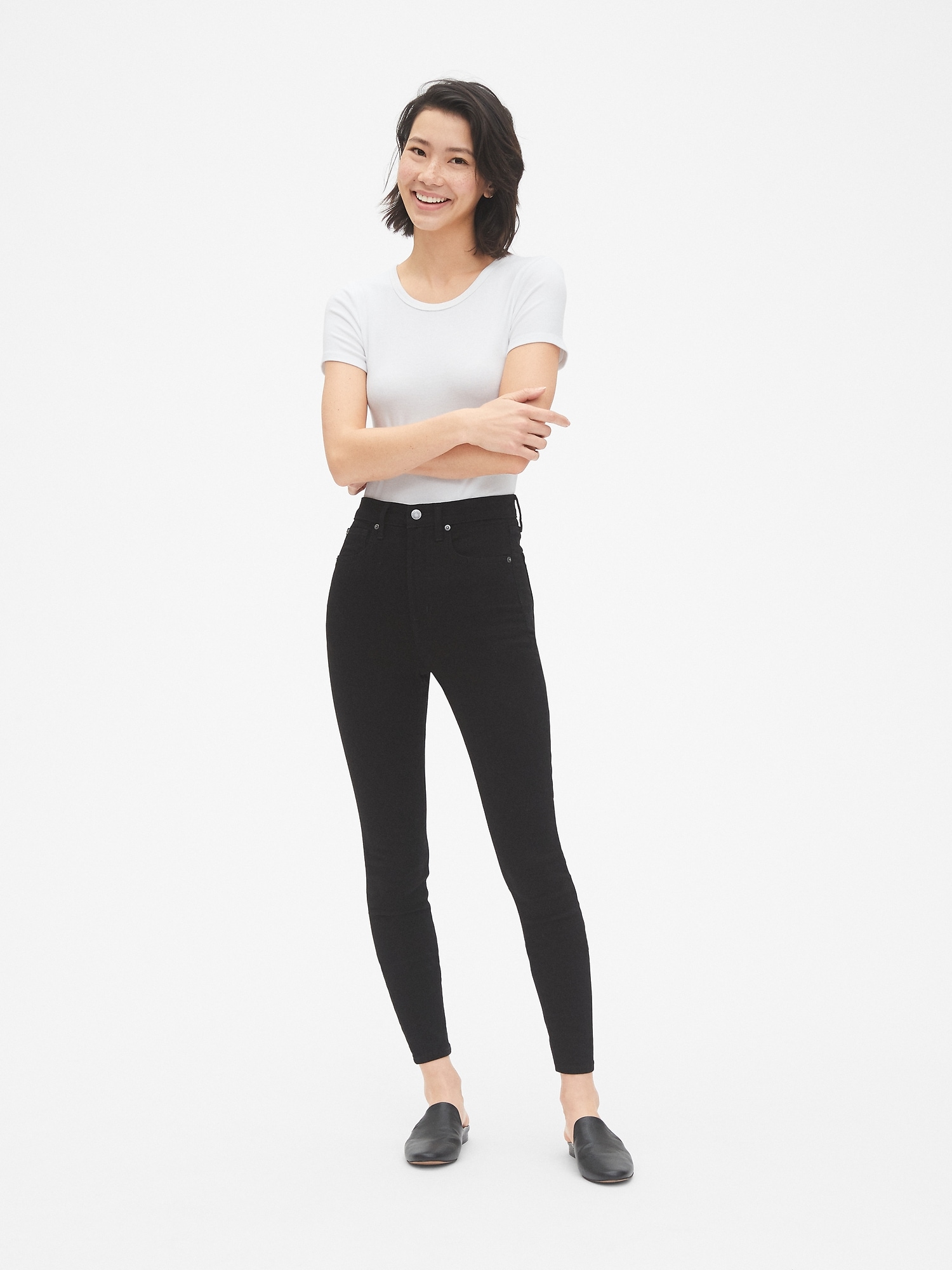 gap true skinny super high rise crop