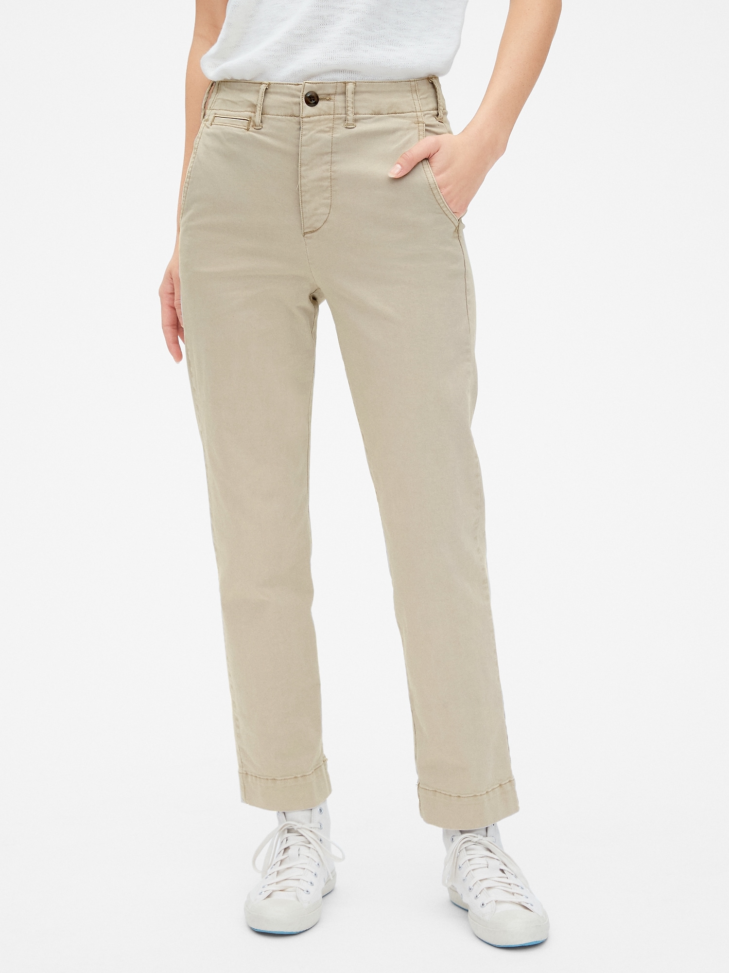 High Rise Straight Chinos | Gap