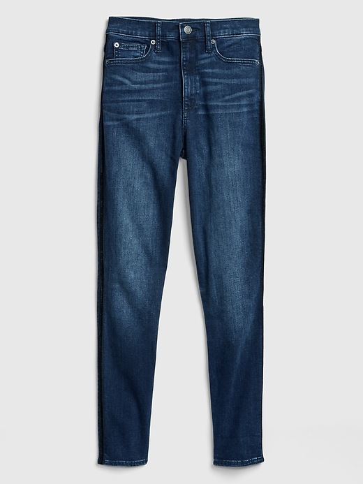 Image number 6 showing, High Rise True Skinny Ankle Jeans with Velvet Side Stripes