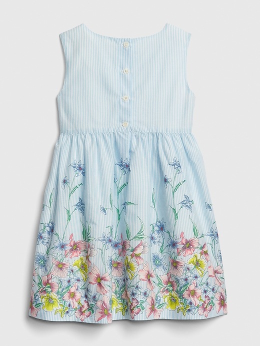 Image number 2 showing, Toddler Floral Stripe Fit And Flare Dress