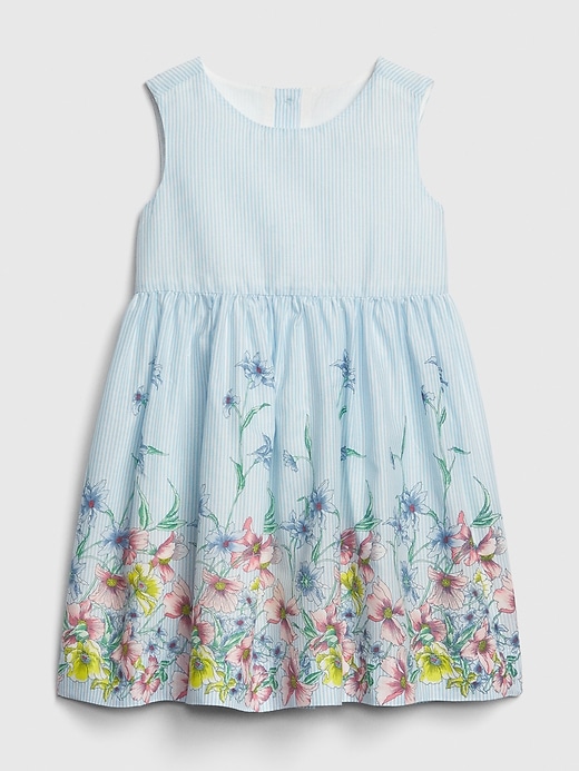Image number 1 showing, Toddler Floral Stripe Fit And Flare Dress