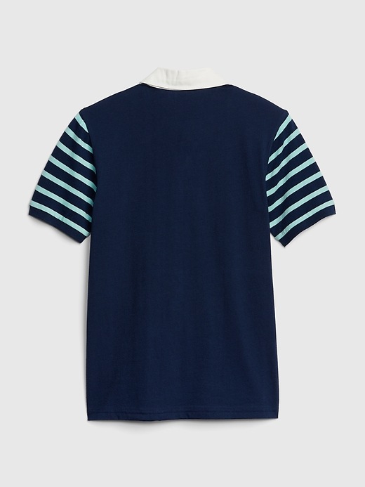 Image number 2 showing, Kids Chest-Stripe Short Sleeve Polo Shirt