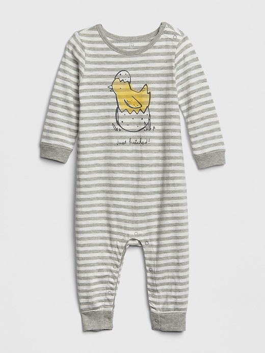 Image number 1 showing, Baby Graphic Stripe One-Piece
