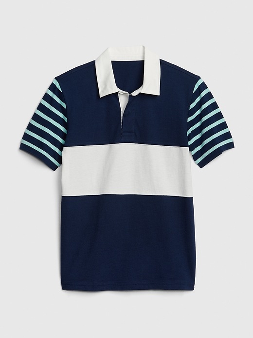 Image number 1 showing, Kids Chest-Stripe Short Sleeve Polo Shirt