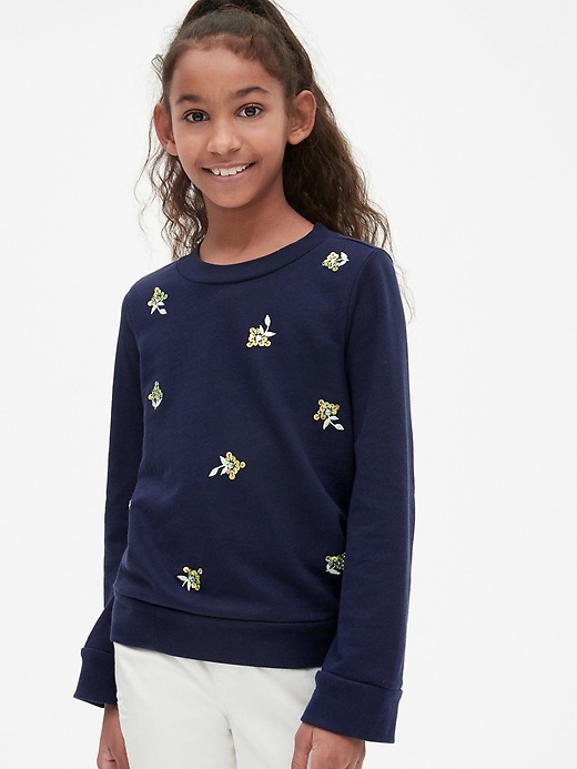Image number 2 showing, Floral Sequin Pullover Sweater