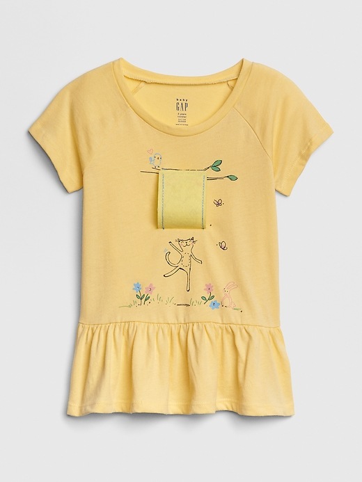 Image number 2 showing, Toddler Graphic Peplum T-Shirt