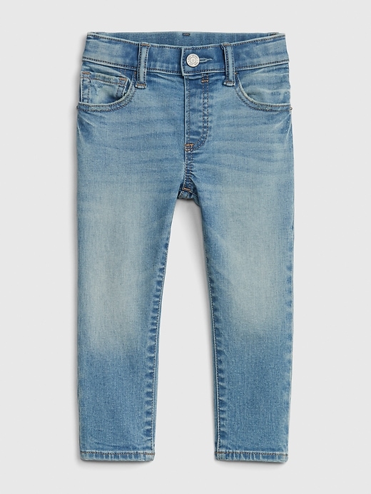 Toddler Elasticized Pull-On Slim Taper Jeans with Washwell™ | Gap