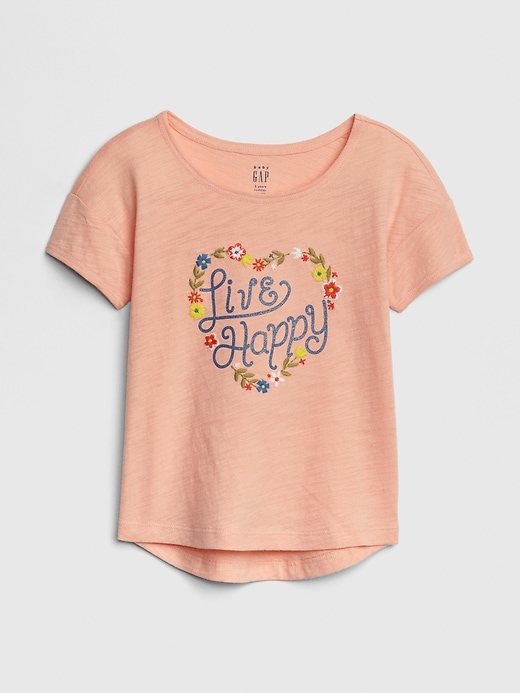 1 of 8 showing, with the color candlestick coral of product Toddler Graphic Short Sleeve T-Shirt