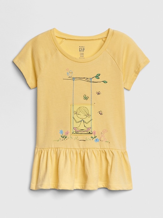 Image number 1 showing, Toddler Graphic Peplum T-Shirt