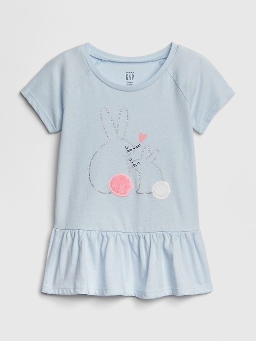 View large product image 1 of 1. Toddler Graphic Peplum T-Shirt