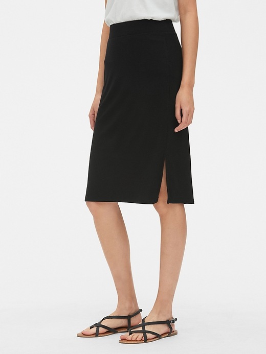 Image number 1 showing, Ribbed Knit Pencil Skirt