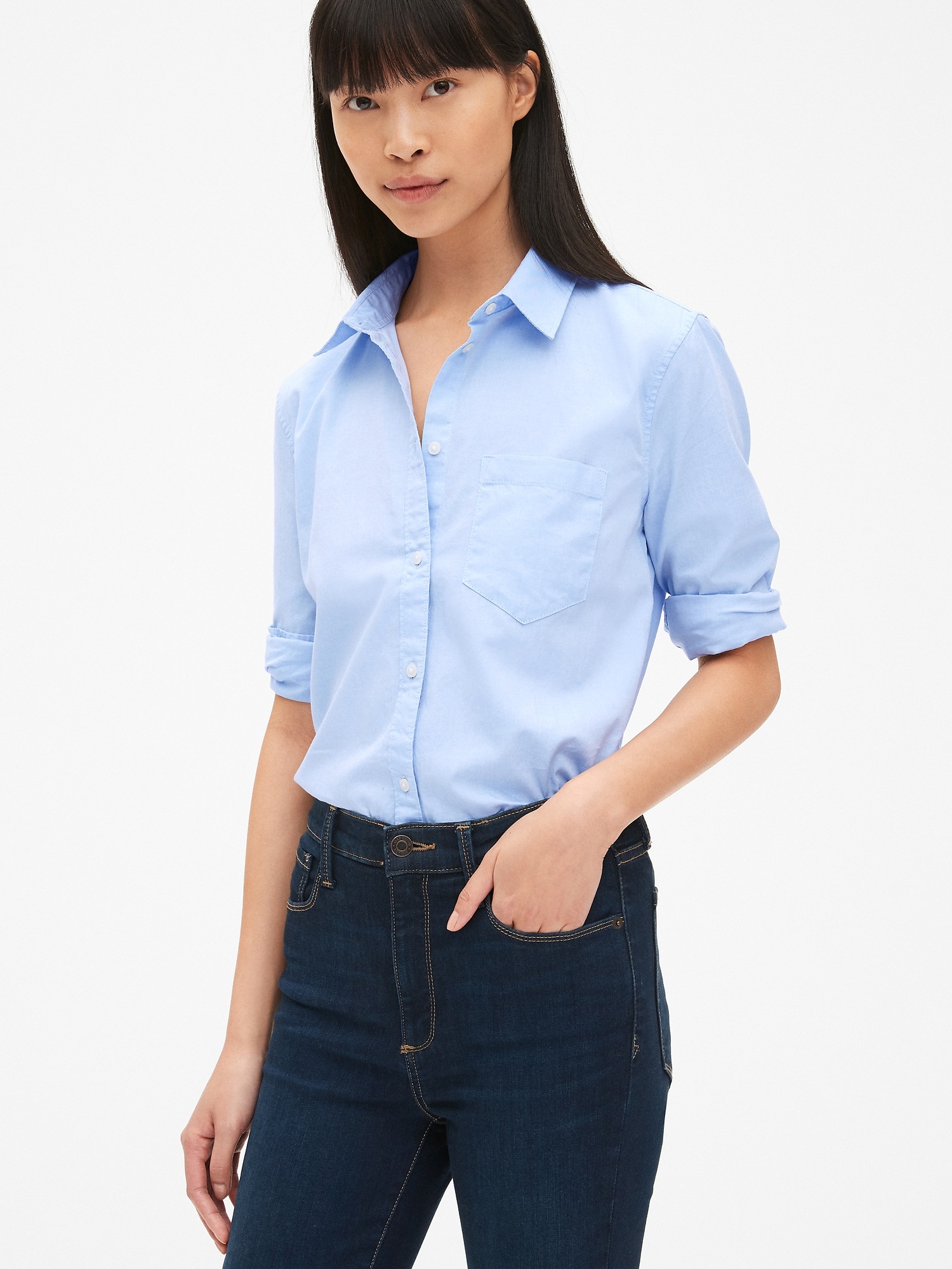 gap fitted boyfriend shirt