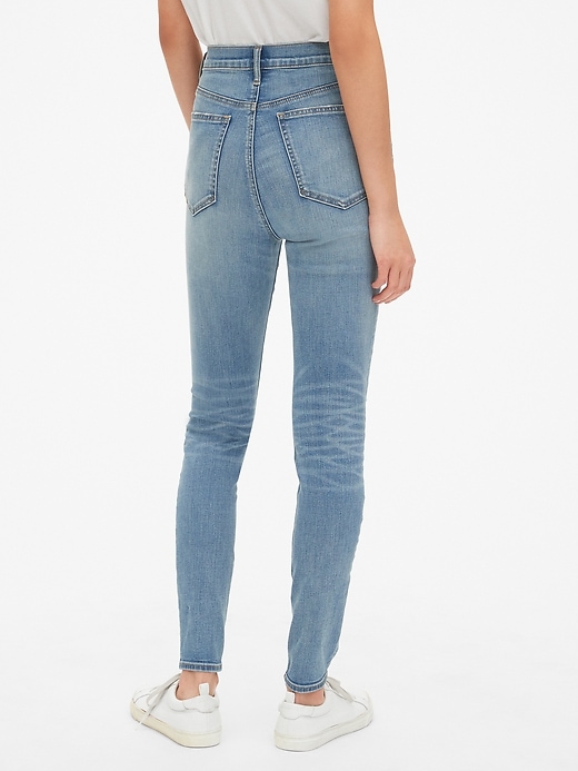Image number 2 showing, Sky High Distressed True Skinny Jeans with Secret Smoothing Pockets