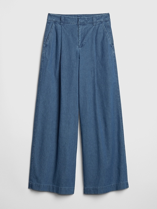 Image number 6 showing, High Rise Pleated Wide-Leg Jeans