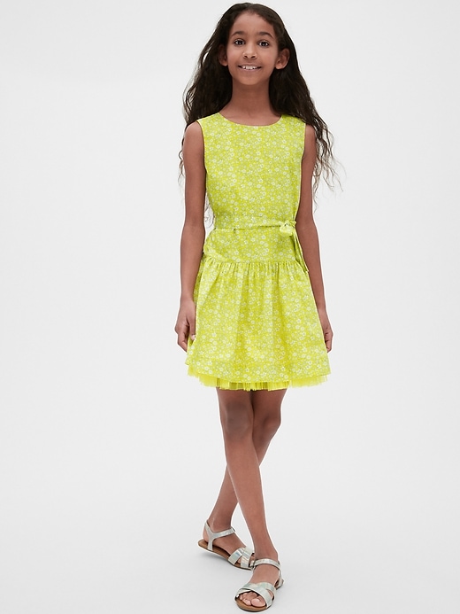 View large product image 2 of 4. Kids Tie-Belt Drop-Waist Dress