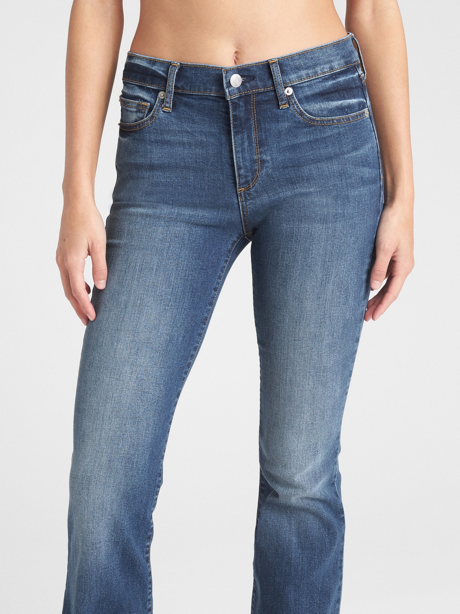 gap mid rise perfect boot jeans