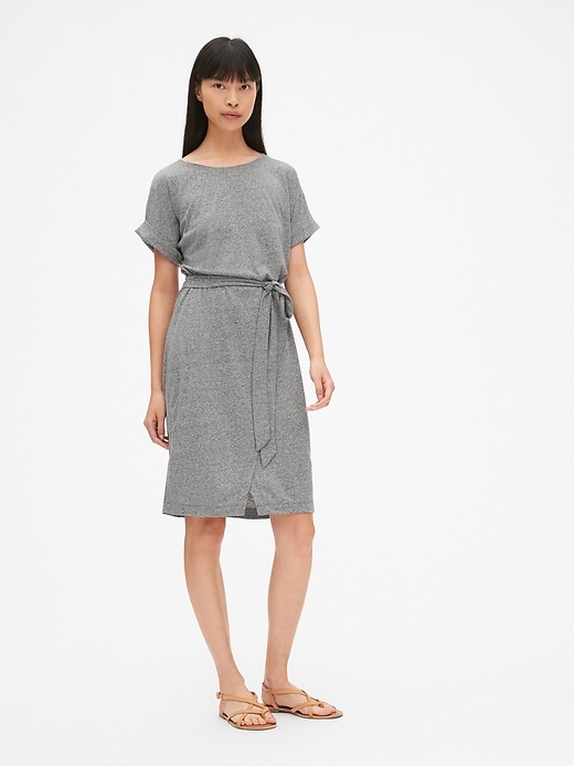Image number 3 showing, Wrap T-Shirt Dress in Triblend Jersey