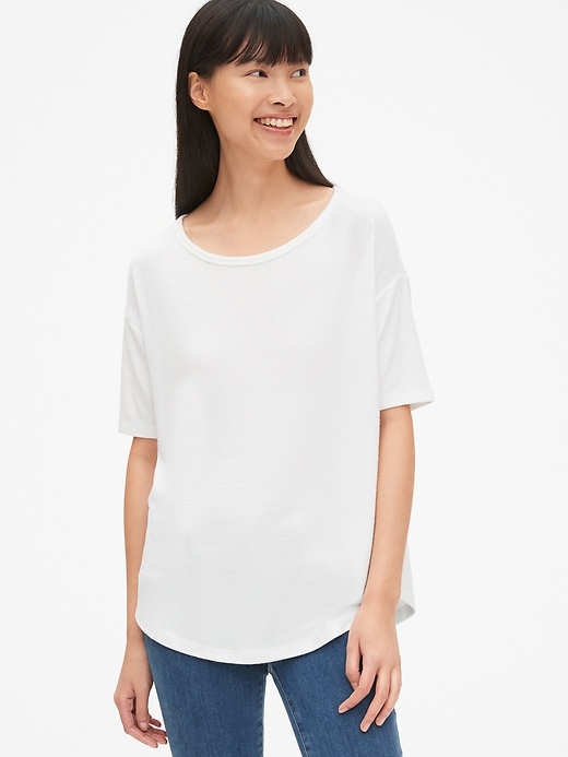 1 of 8 showing, with the color white of product Softspun Relaxed Short Sleeve T-Shirt