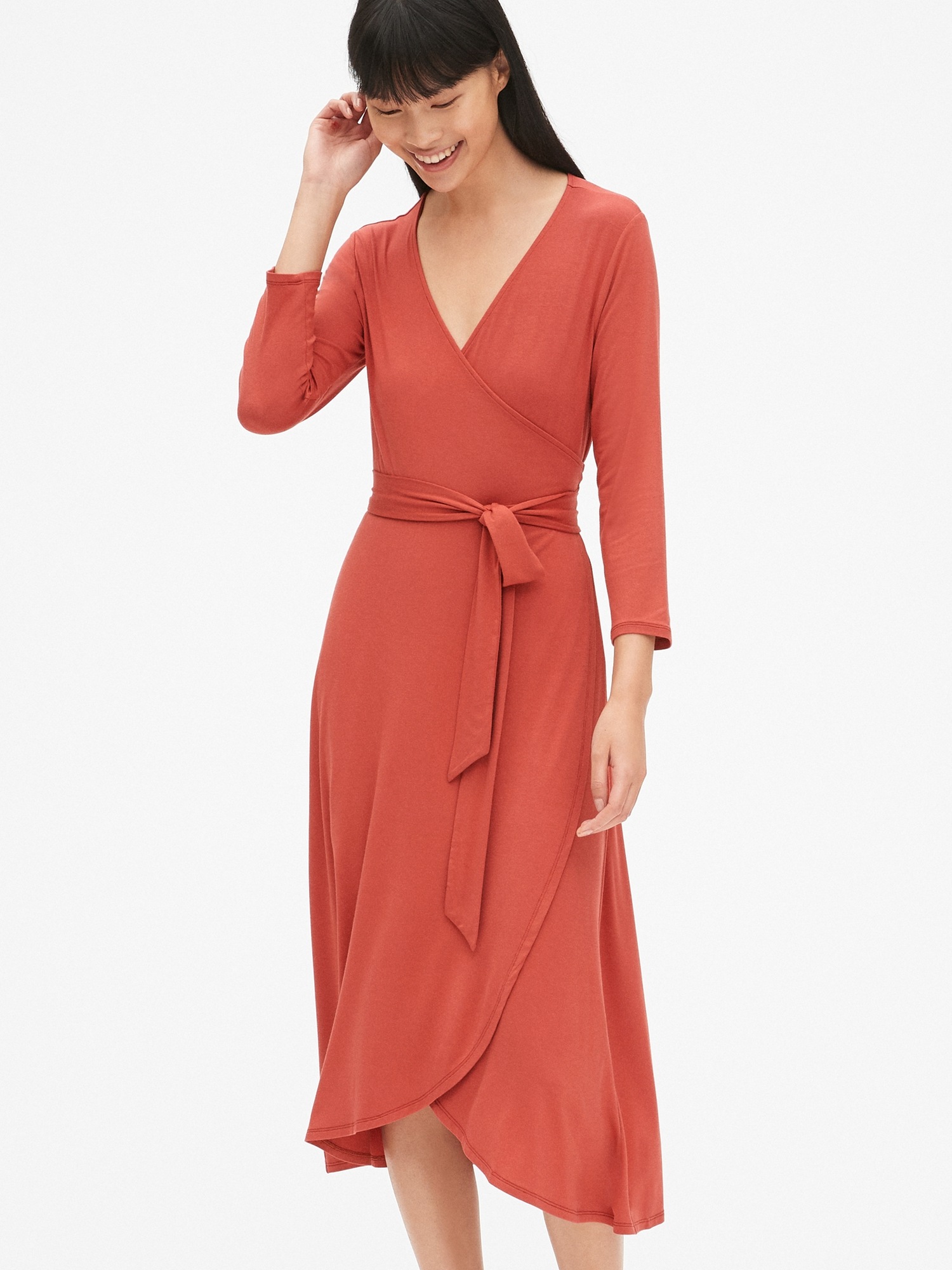 Gap red wrap dress outlet