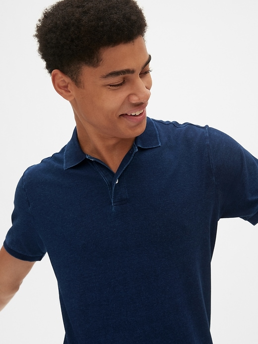 Image number 5 showing, All Day Indigo Pique Polo Shirt