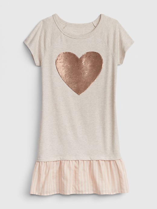 Image number 1 showing, Kids Flippy Sequin T-Shirt Dress