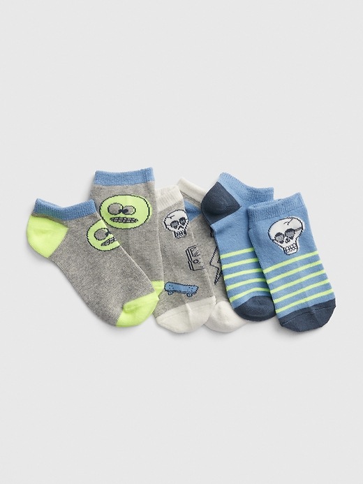 View large product image 1 of 1. Kids Skull No-Show Socks (3-Pack)