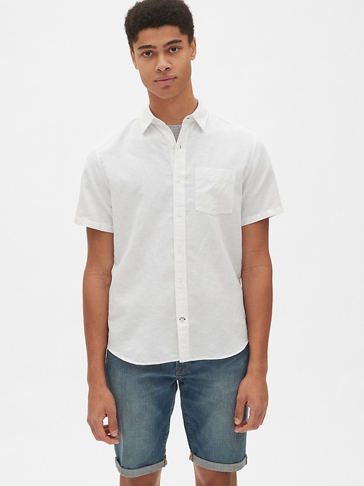 Image number 10 showing, Linen-Cotton Short Sleeve Shirt