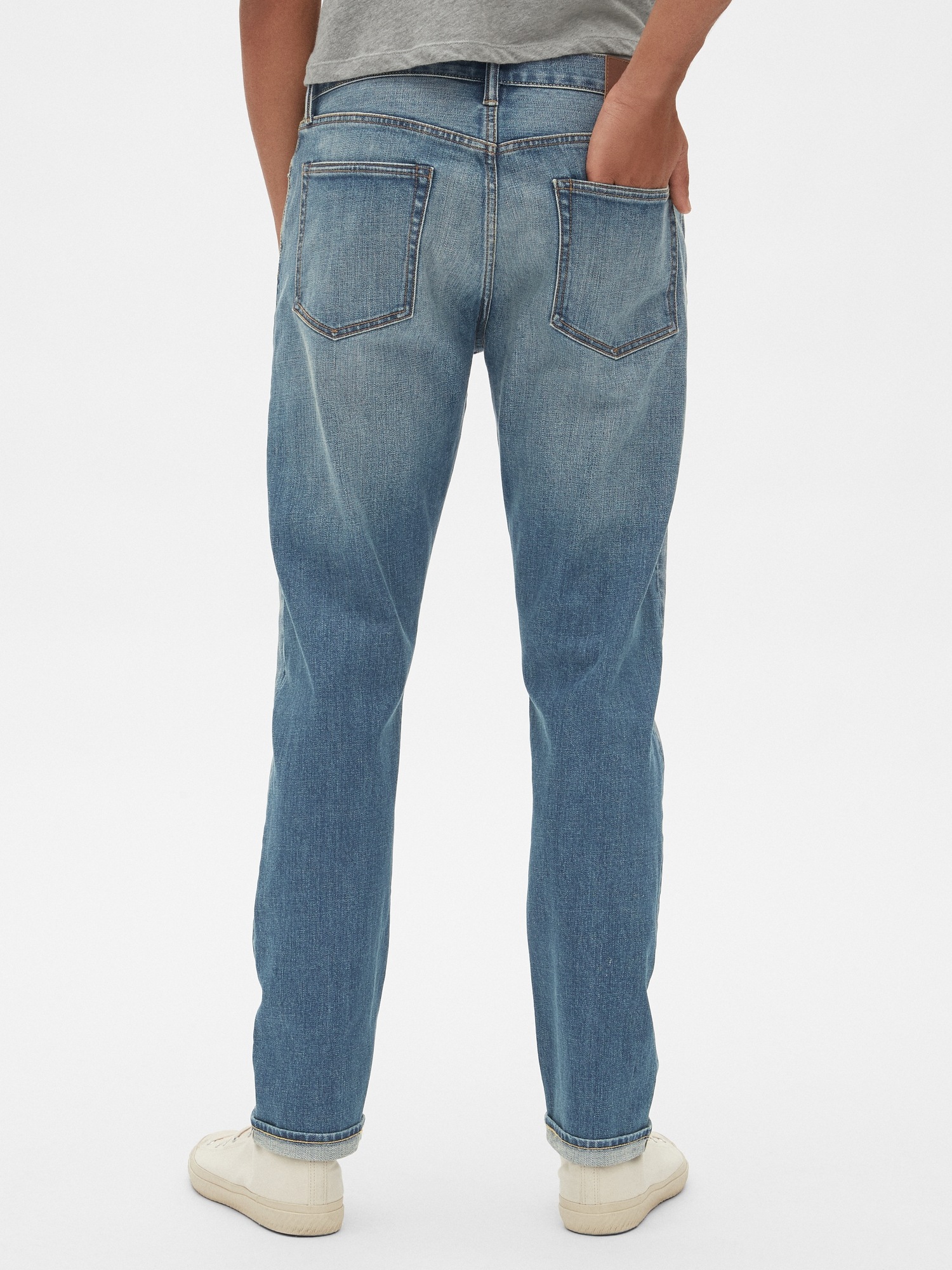 Selvedge Athletic Taper Jeans with GapFlex Gap