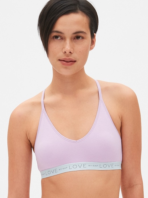 View large product image 1 of 1. Logo Stretch Cotton Racerback Bralette