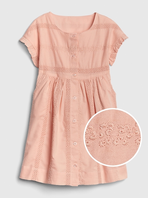 Image number 1 showing, Toddler Eyelet Button-Front Dress