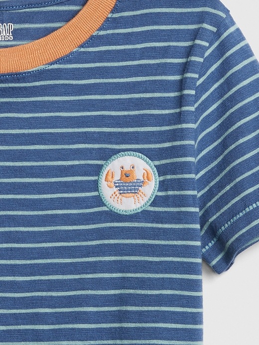View large product image 2 of 2. Toddler Stripe Graphic Short Sleeve T-Shirt