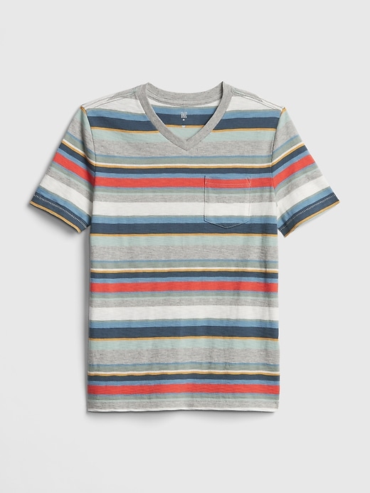 Image number 1 showing, Kids Stripe V-Neck T-Shirt