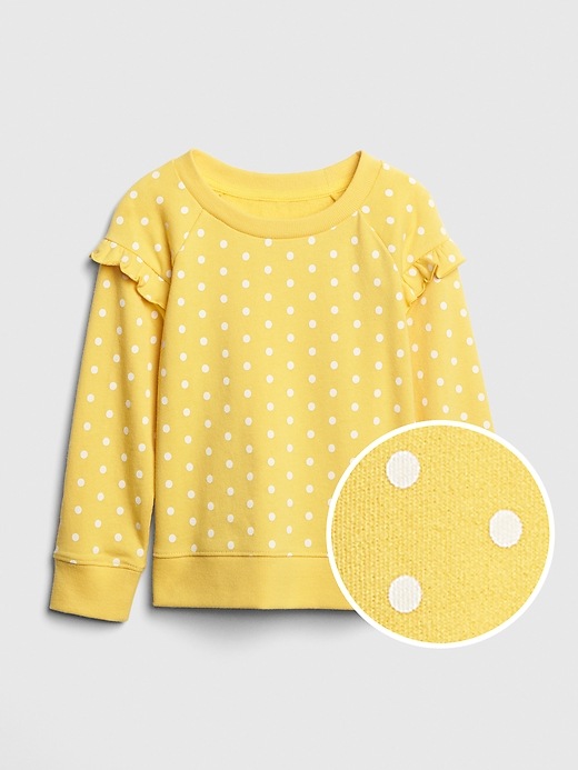 View large product image 1 of 3. Toddler Dot Ruffle Sweatshirt