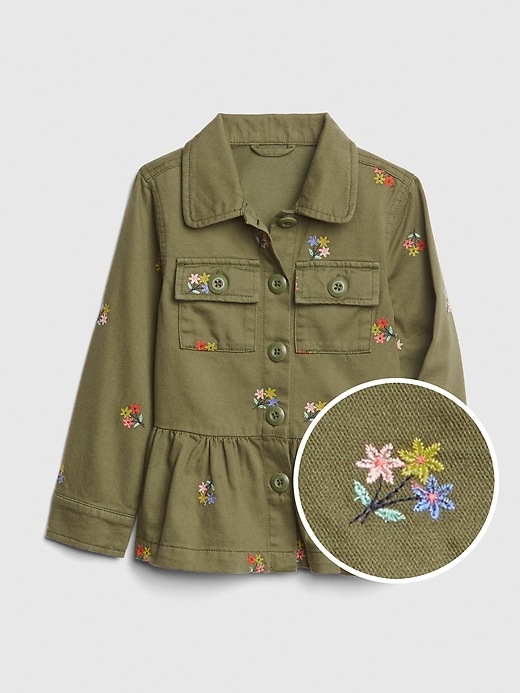 Image number 1 showing, Toddler Floral Peplum Jacket In Twill