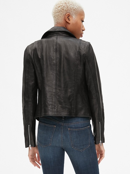 Image number 2 showing, Moto Leather Jacket