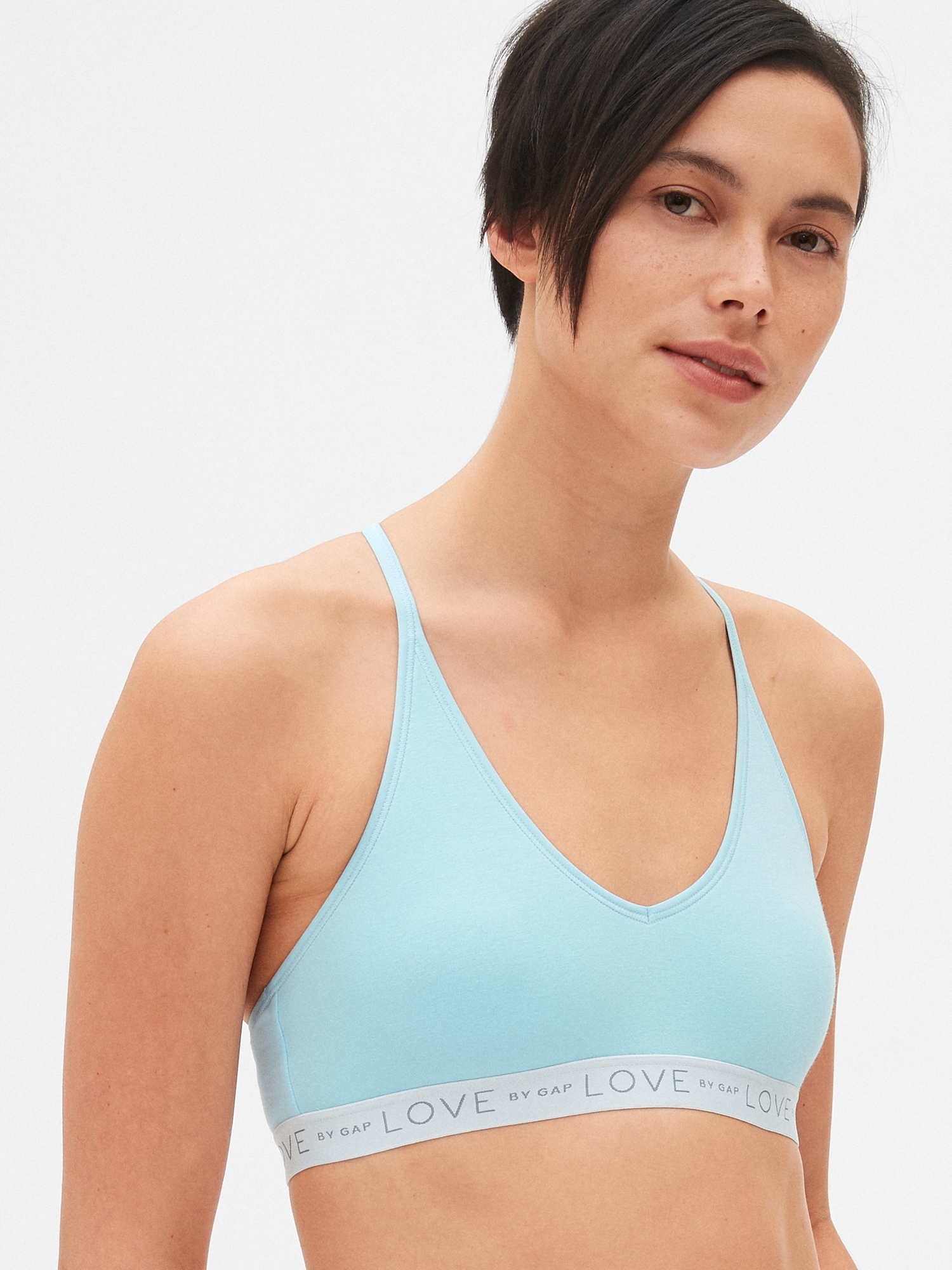 Logo Stretch Cotton Racerback Bralette