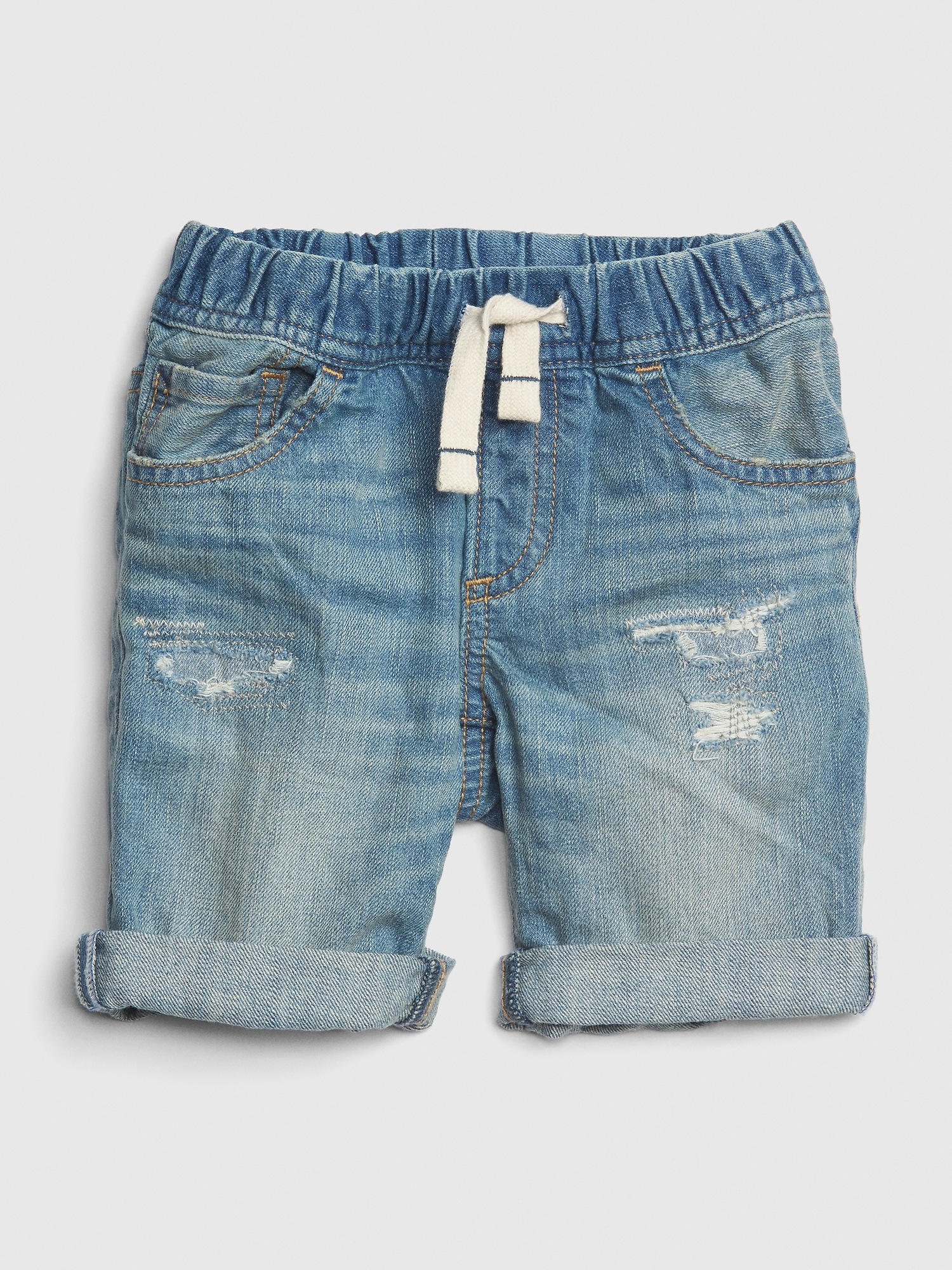 patch repair denim shorts