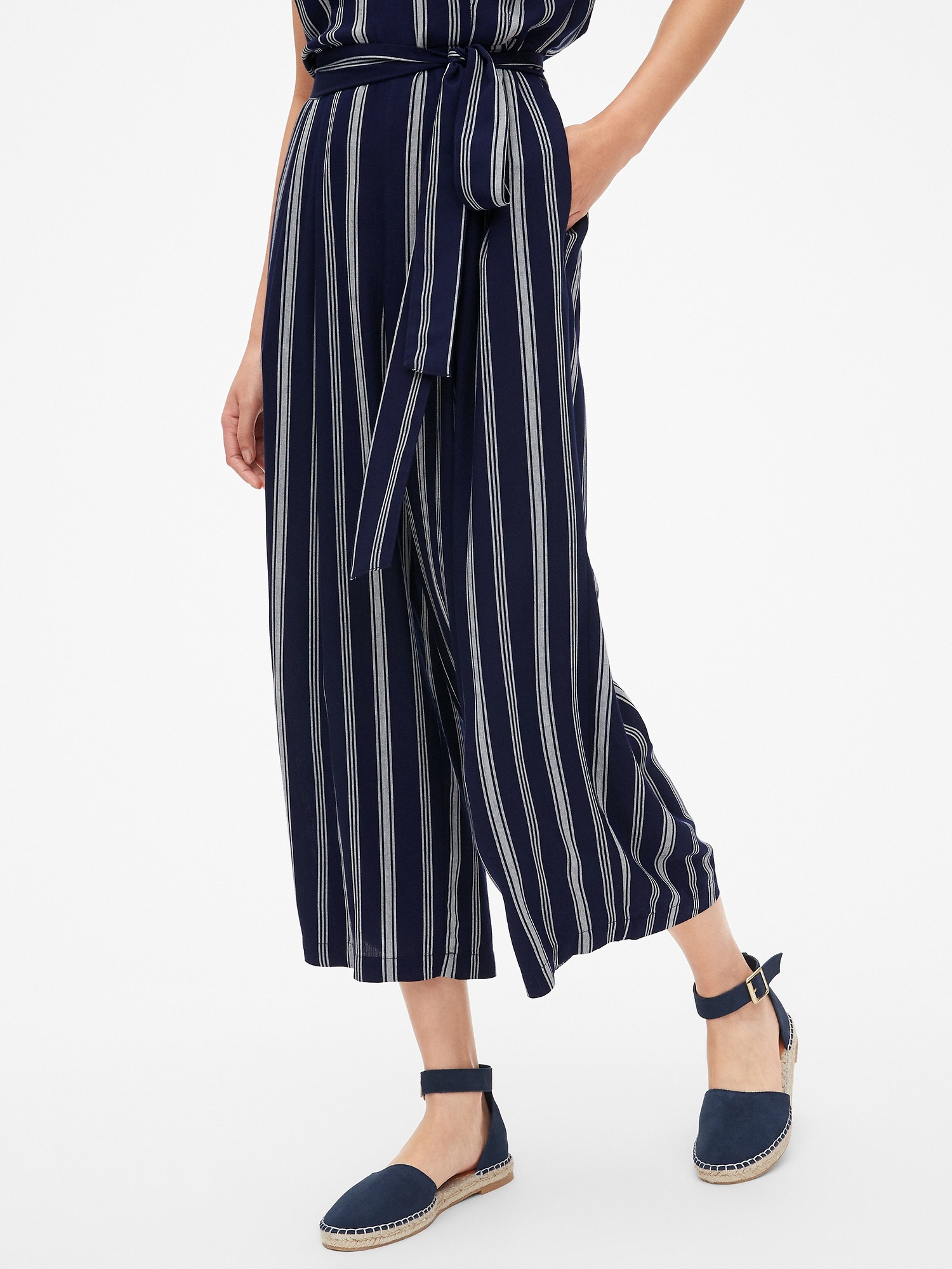 Женские комбинезоны Gap Stripe Cap Sleeve Wide-Leg Jumpsuit — фото 3