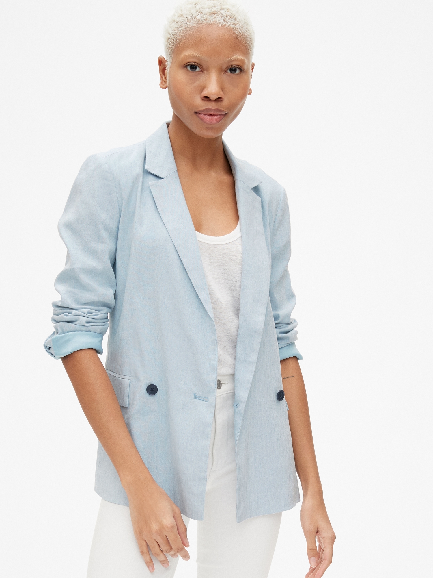 Classic Girlfriend Blazer in Linen Gap