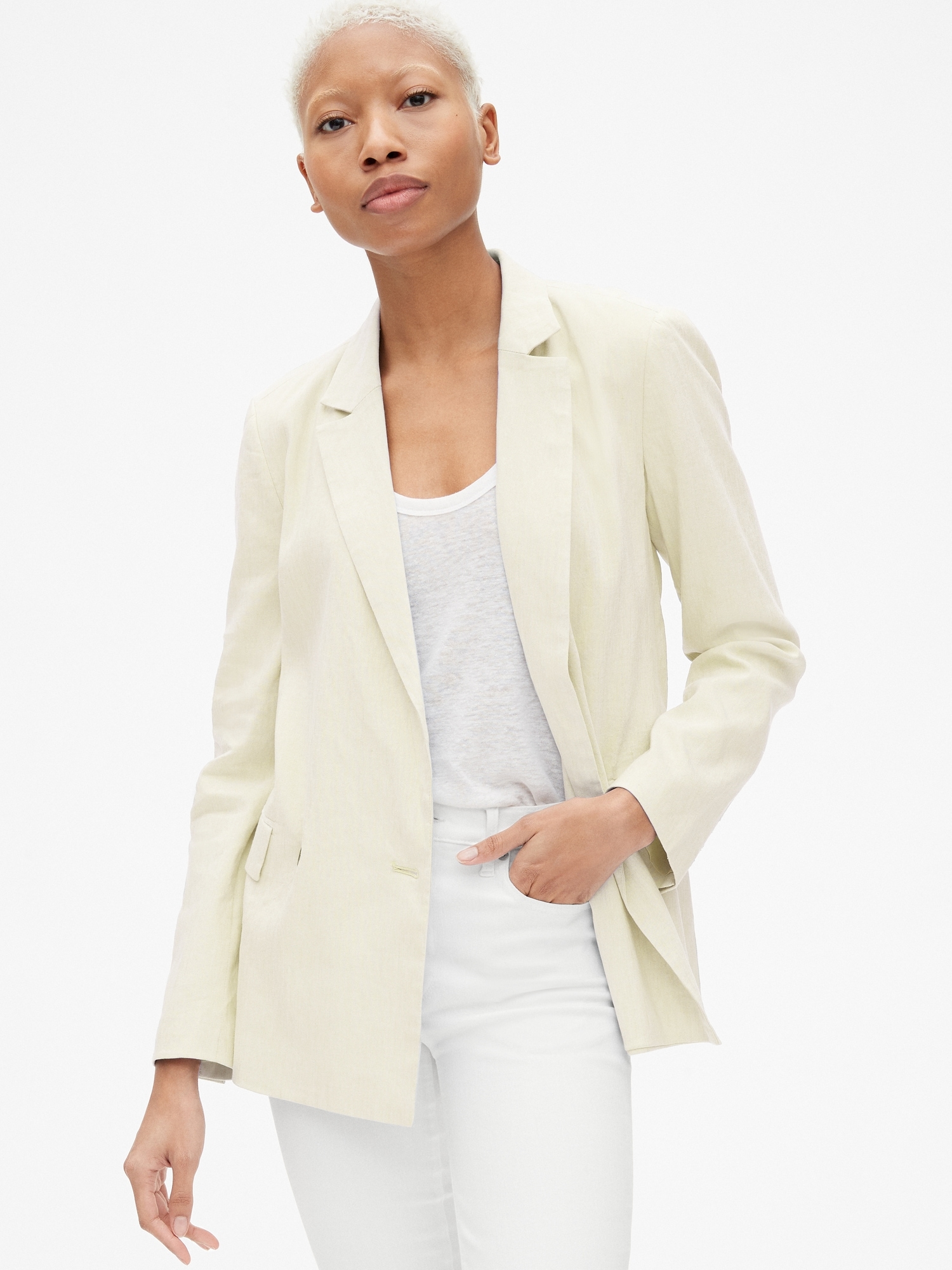 Classic Girlfriend Blazer in Linen Gap