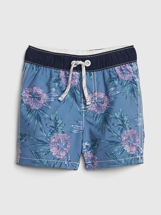 Image number 1 showing, Baby Print Swim Trunks