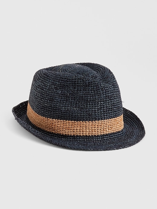 View large product image 1 of 1. Woven Straw Fedora