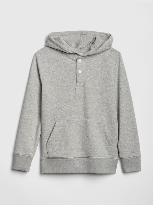 View large product image 1 of 1. Kids Henley Hoodie Sweatshirt In French Terry
