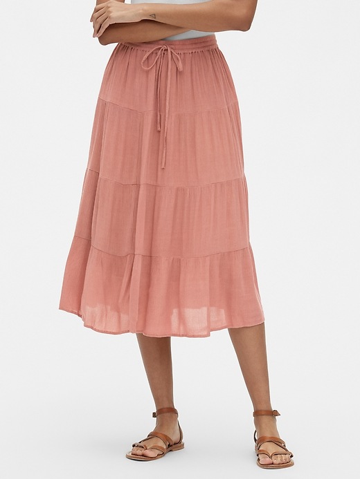 Image number 7 showing, Crinkle Tiered Midi Skirt