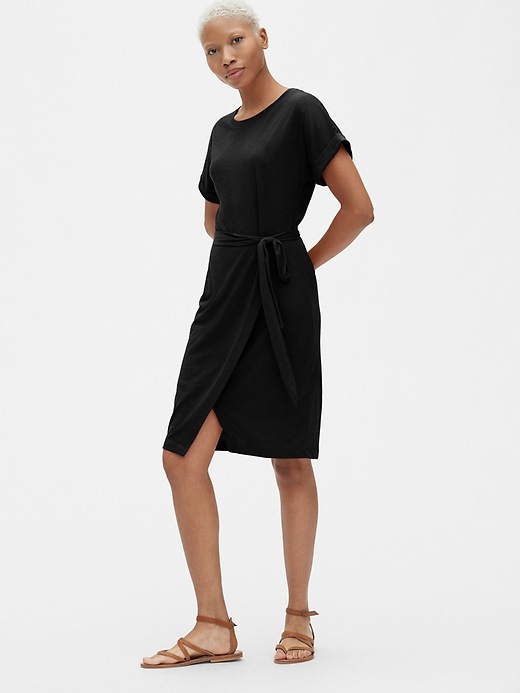 Image number 7 showing, Wrap T-Shirt Dress in Triblend Jersey